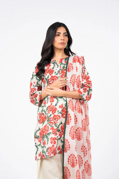 Alkaram 3pc Unstitched Khaddar Suit | Cream
