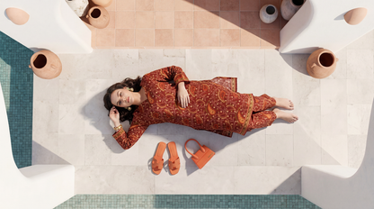 Rust - Elaya 2pc Unstitched Lawn Suit