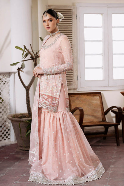 Imrozia Premium | Muse Luxury Chiffon  - Pink 3- Pc | Replica