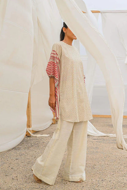 Mizaj 1pc Unstitched Khaddar Shirt | Ash White