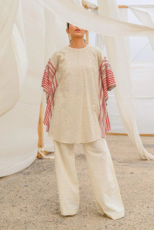 Mizaj 1pc Unstitched Khaddar Shirt | Ash White