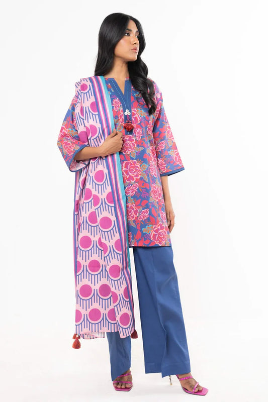 Alkaram 3pc Unstitched Khaddar Suit | Blue