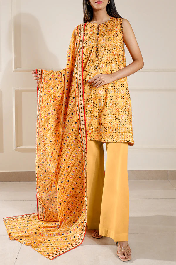 Mustard | Saya 2PC Unstitched Lawn Suit