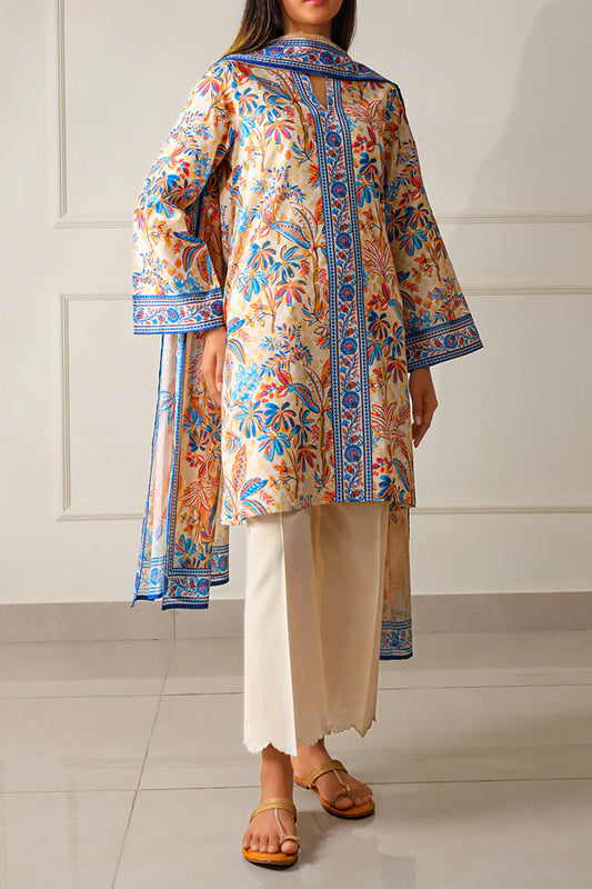 Off White | Saya 3pc Unstitched Lawn Suit
