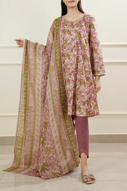 Ivory | Saya 3pc Unstitched Lawn Suit