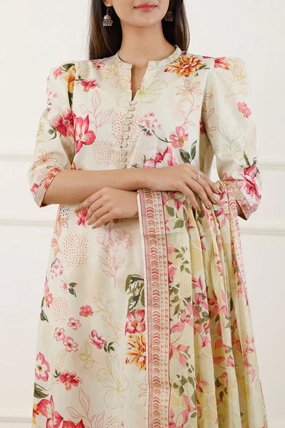 Ivory | Saya 3pc Unstitched Lawn Suit