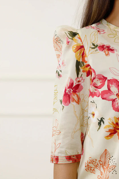 Ivory | Saya 3pc Unstitched Lawn Suit