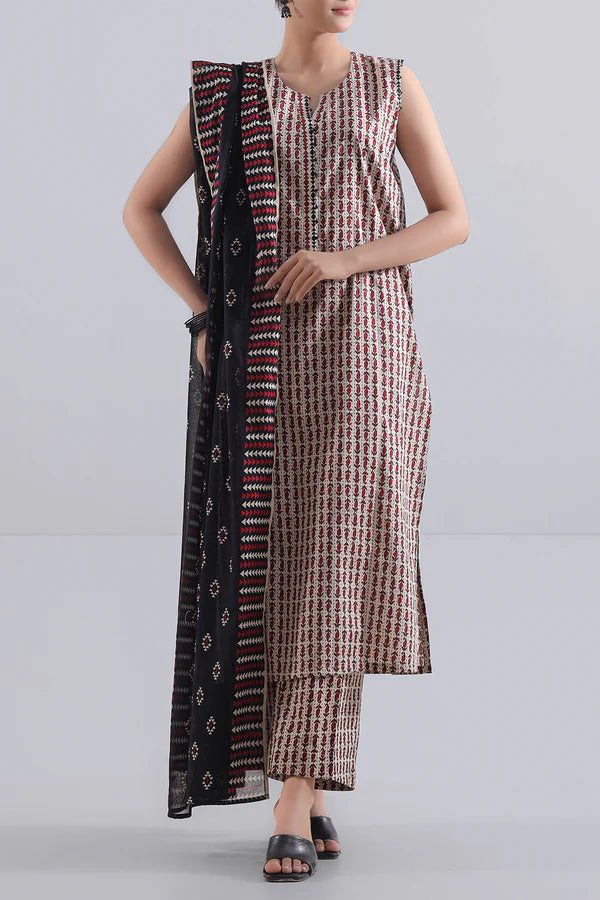 Beige | Saya 2PC Unstitched Lawn Suit