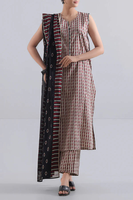 Beige | Saya 2PC Unstitched Lawn Suit