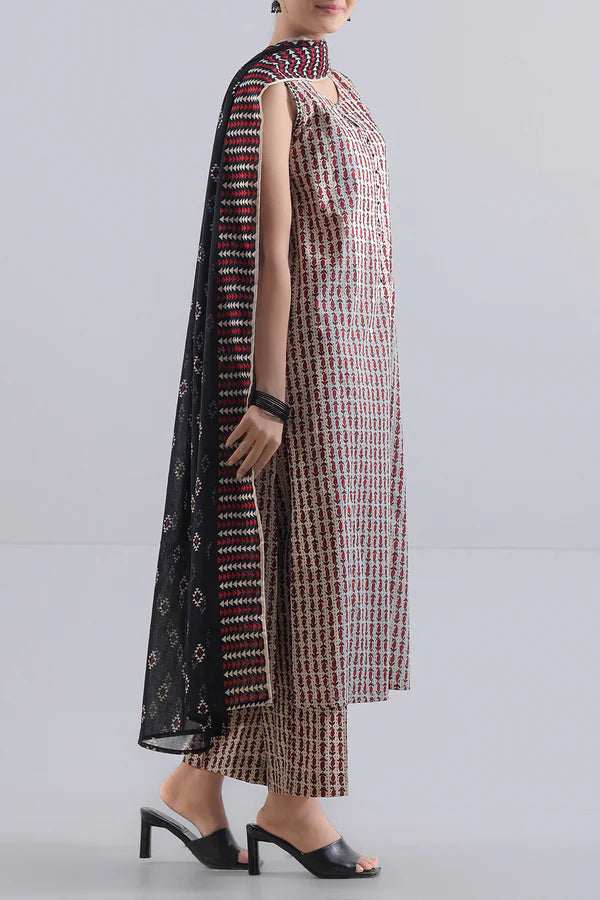 Beige | Saya 2PC Unstitched Lawn Suit