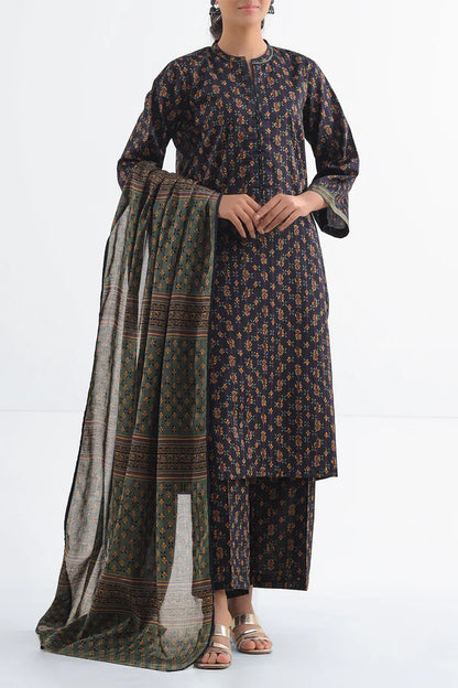 Black| Saya 2PC Unstitched Lawn Suit