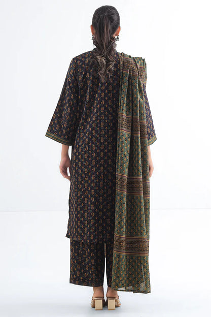 Black| Saya 2PC Unstitched Lawn Suit