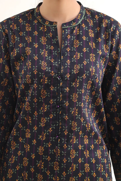 Black| Saya 2PC Unstitched Lawn Suit