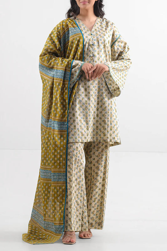 Beige | Saya 2PC Unstitched Lawn Suit
