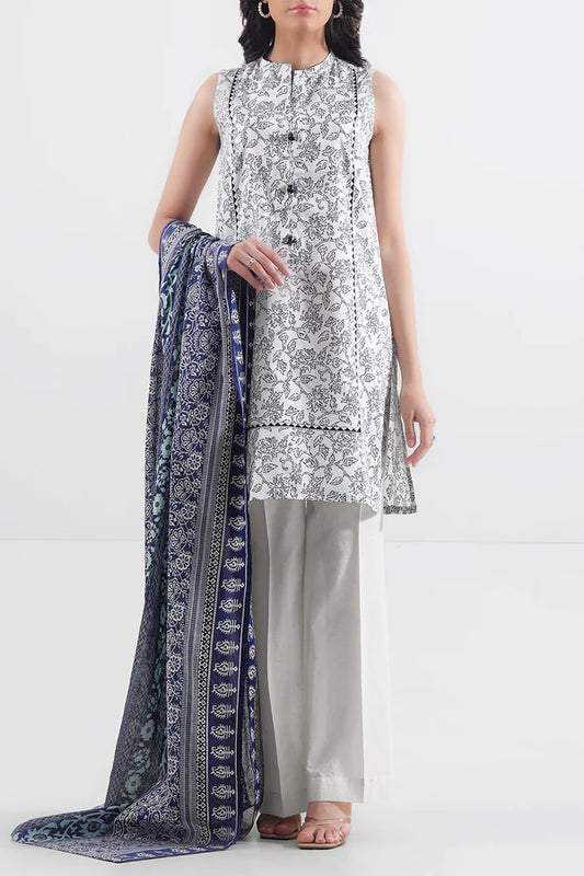 Beige| Saya 2PC Unstitched Lawn Suit