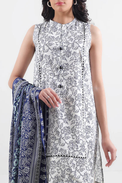 Beige| Saya 2PC Unstitched Lawn Suit