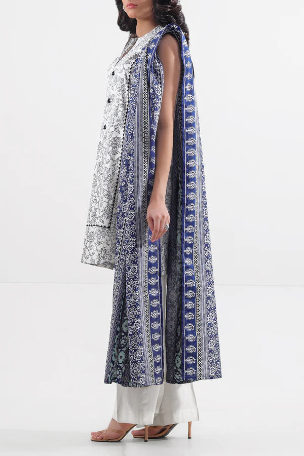 Beige| Saya 2PC Unstitched Lawn Suit