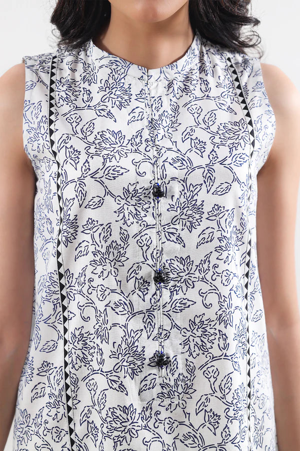 Beige| Saya 2PC Unstitched Lawn Suit