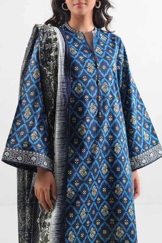 Blue| Saya 2PC Unstitched Lawn Suit