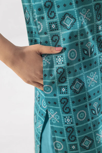 Teal| Saya 2PC Unstitched Lawn Suit
