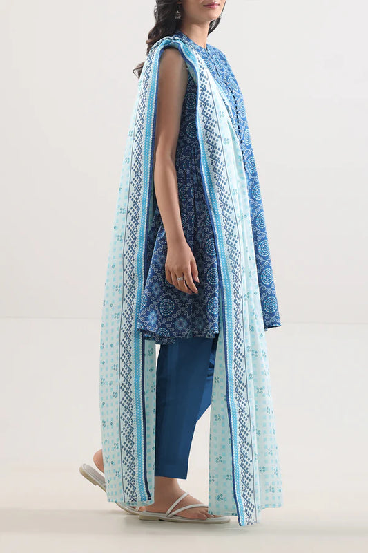 Blue| Saya 2PC Unstitched Lawn Suit