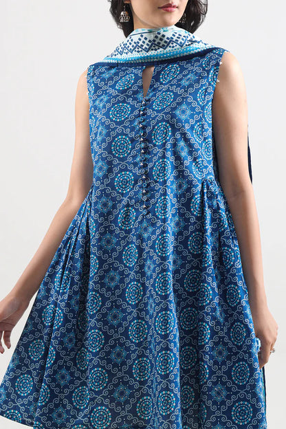 Blue| Saya 2PC Unstitched Lawn Suit