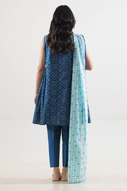 Blue| Saya 2PC Unstitched Lawn Suit