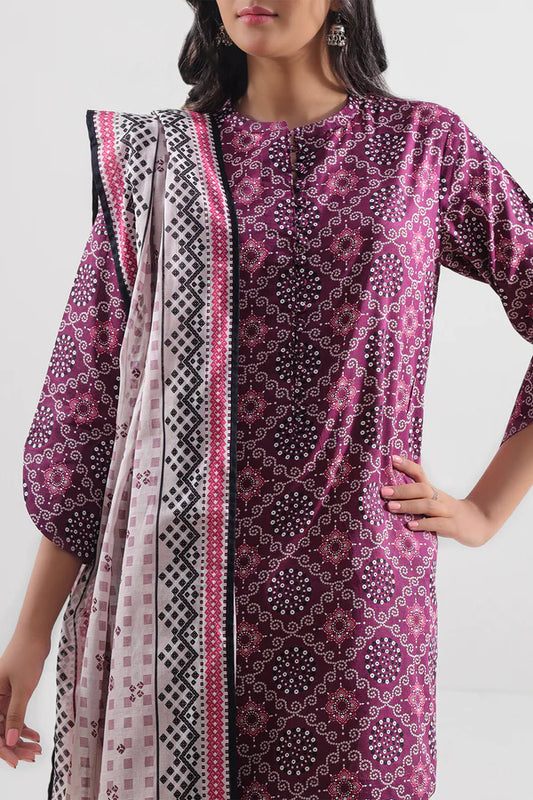 Plum| Saya 2PC Unstitched Lawn Suit