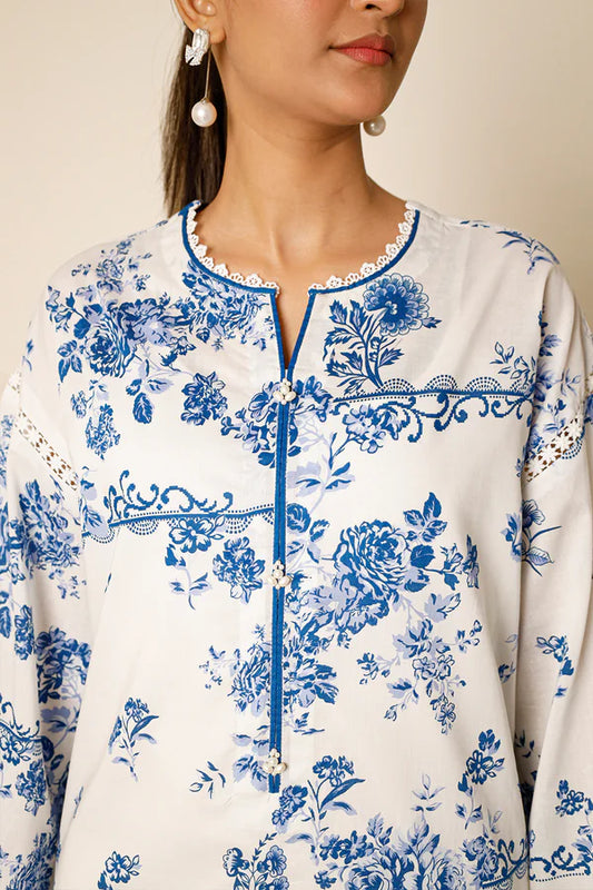 White | Saya 3pc Unstitched Lawn Suit