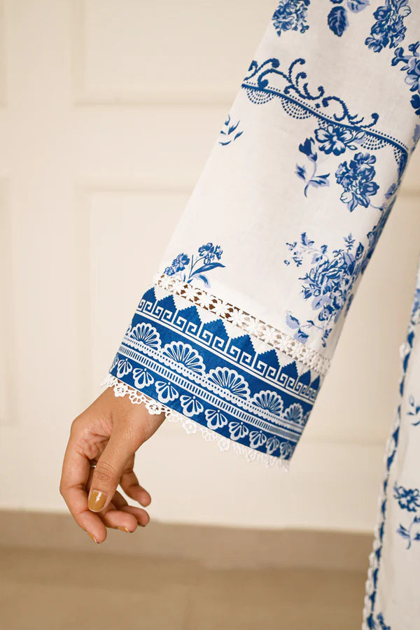 White | Saya 3pc Unstitched Lawn Suit