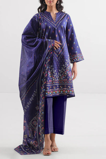 Royal Blue | Saya 3pc Unstitched Lawn Suit