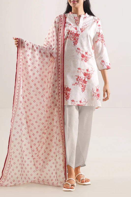 Peach | Saya 3pc Unstitched Lawn Suit