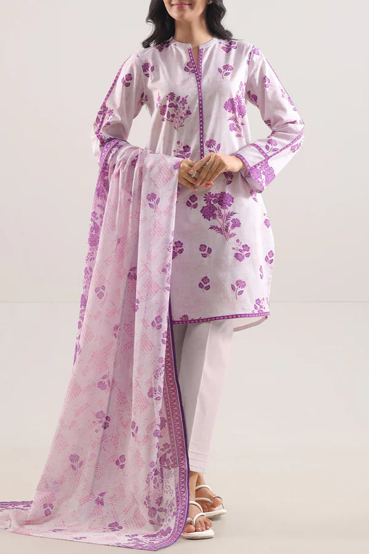 Lavender | Saya 3pc Unstitched Lawn Suit