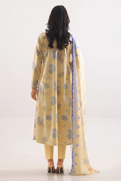 Lemon Yellow | Saya 3pc Unstitched Lawn Suit