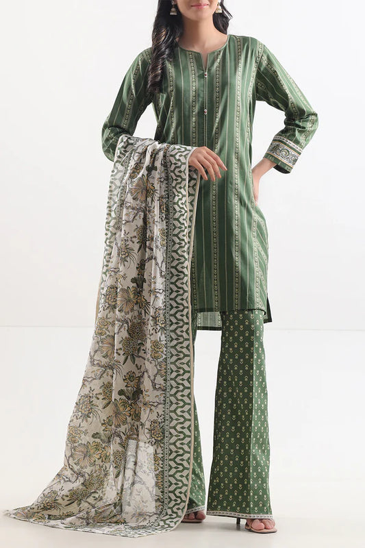 Green| Saya 2PC Unstitched Lawn Suit