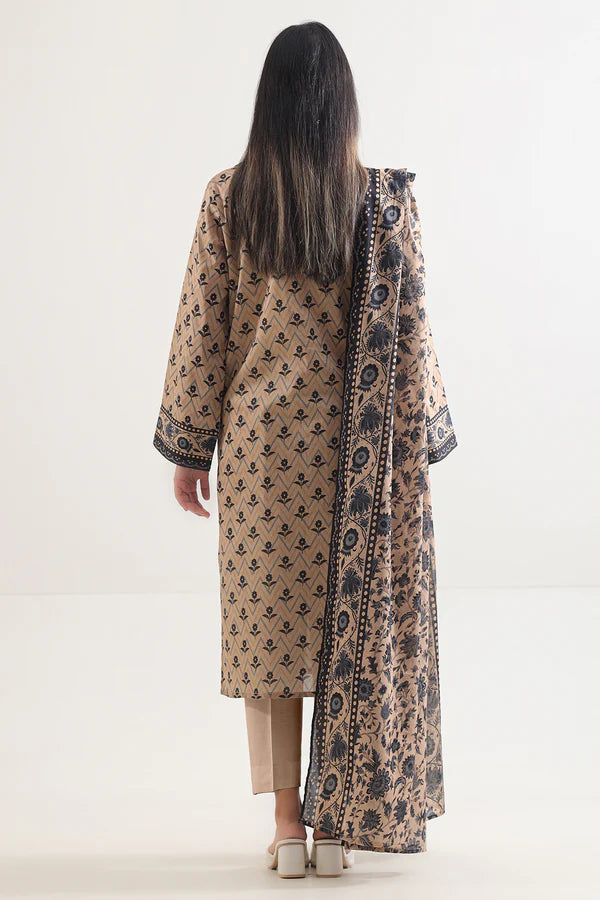 Beige | Saya 3pc Unstitched Lawn Suit