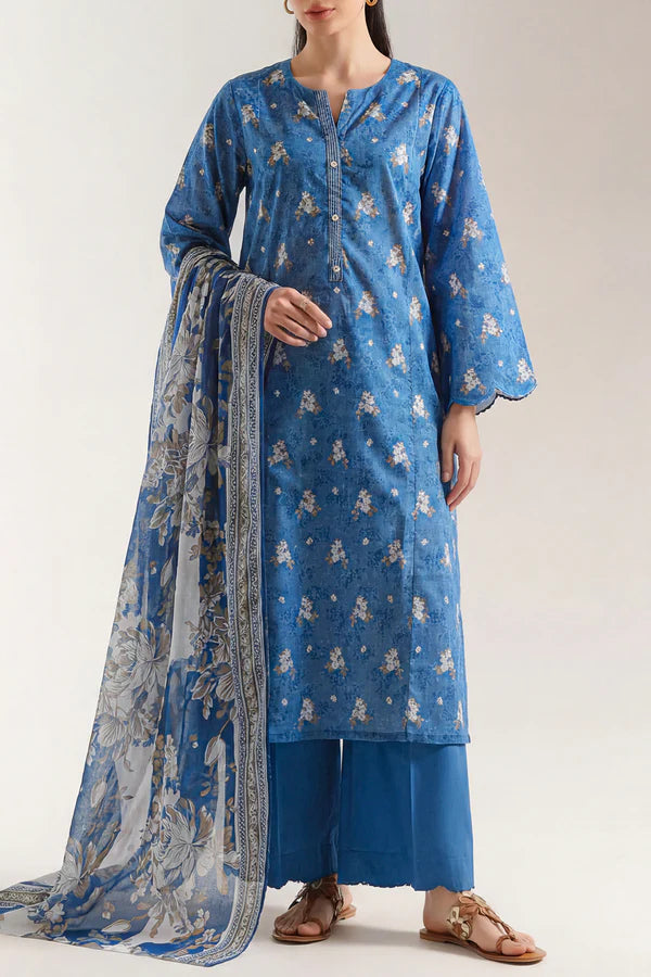 Blue | Saya 3pc Unstitched Lawn Suit