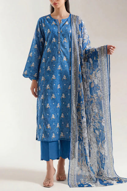 Blue | Saya 3pc Unstitched Lawn Suit