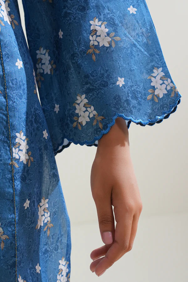 Blue | Saya 3pc Unstitched Lawn Suit