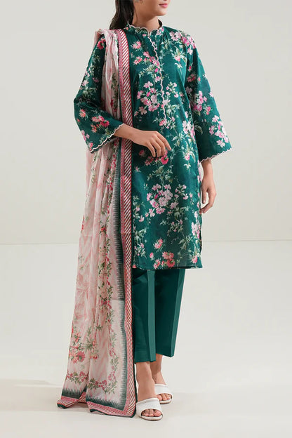 Green | Saya 3pc Unstitched Lawn Suit