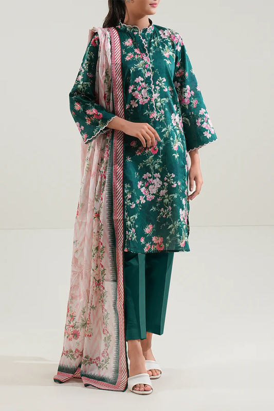 Green | Saya 3pc Unstitched Lawn Suit