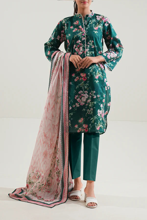 Green | Saya 3pc Unstitched Lawn Suit