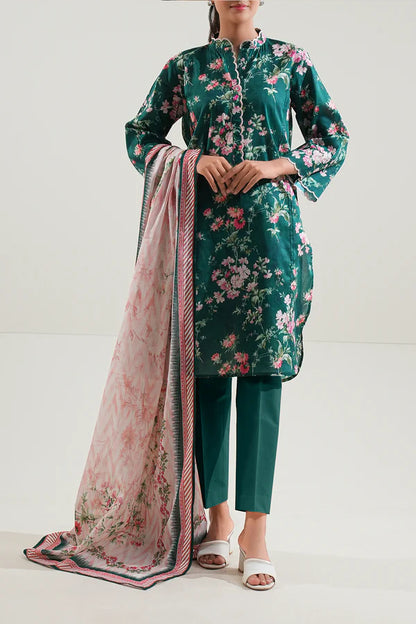 Green | Saya 3pc Unstitched Lawn Suit