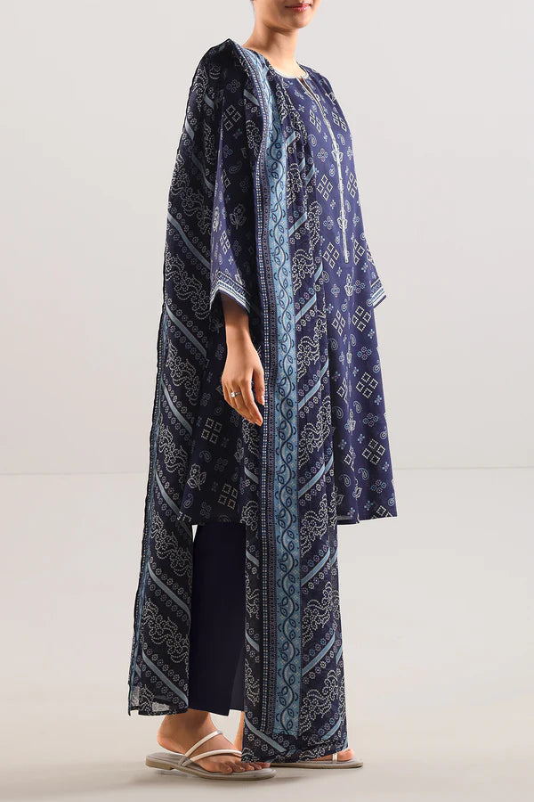 Blue | Saya 3pc Unstitched Lawn Suit