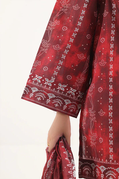 Red | Saya 3pc Unstitched Lawn Suit