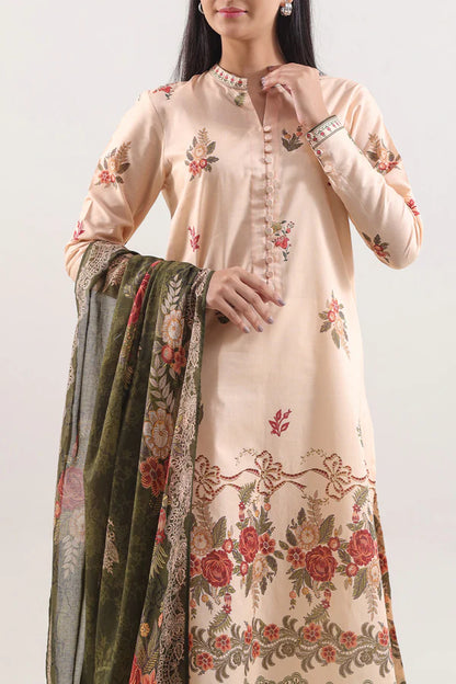 Pale Orange | Saya 3pc Unstitched Lawn Suit