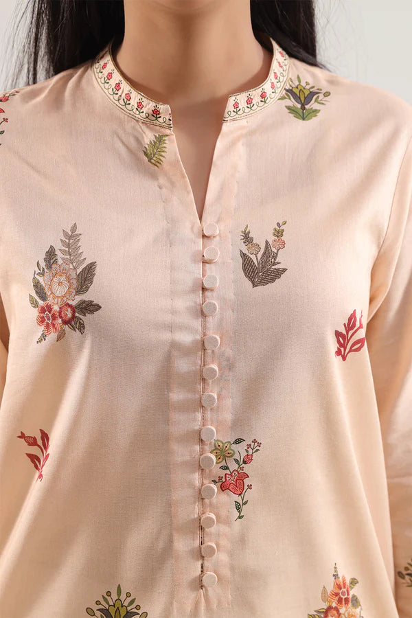 Pale Orange | Saya 3pc Unstitched Lawn Suit