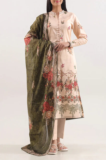 Pale Orange | Saya 3pc Unstitched Lawn Suit