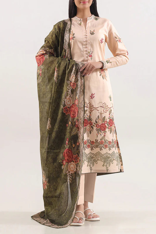 Pale Orange | Saya 3pc Unstitched Lawn Suit