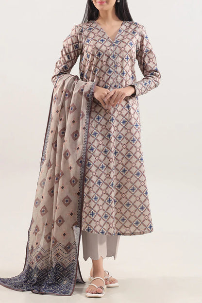 Sand | Saya 3pc Unstitched Lawn Suit